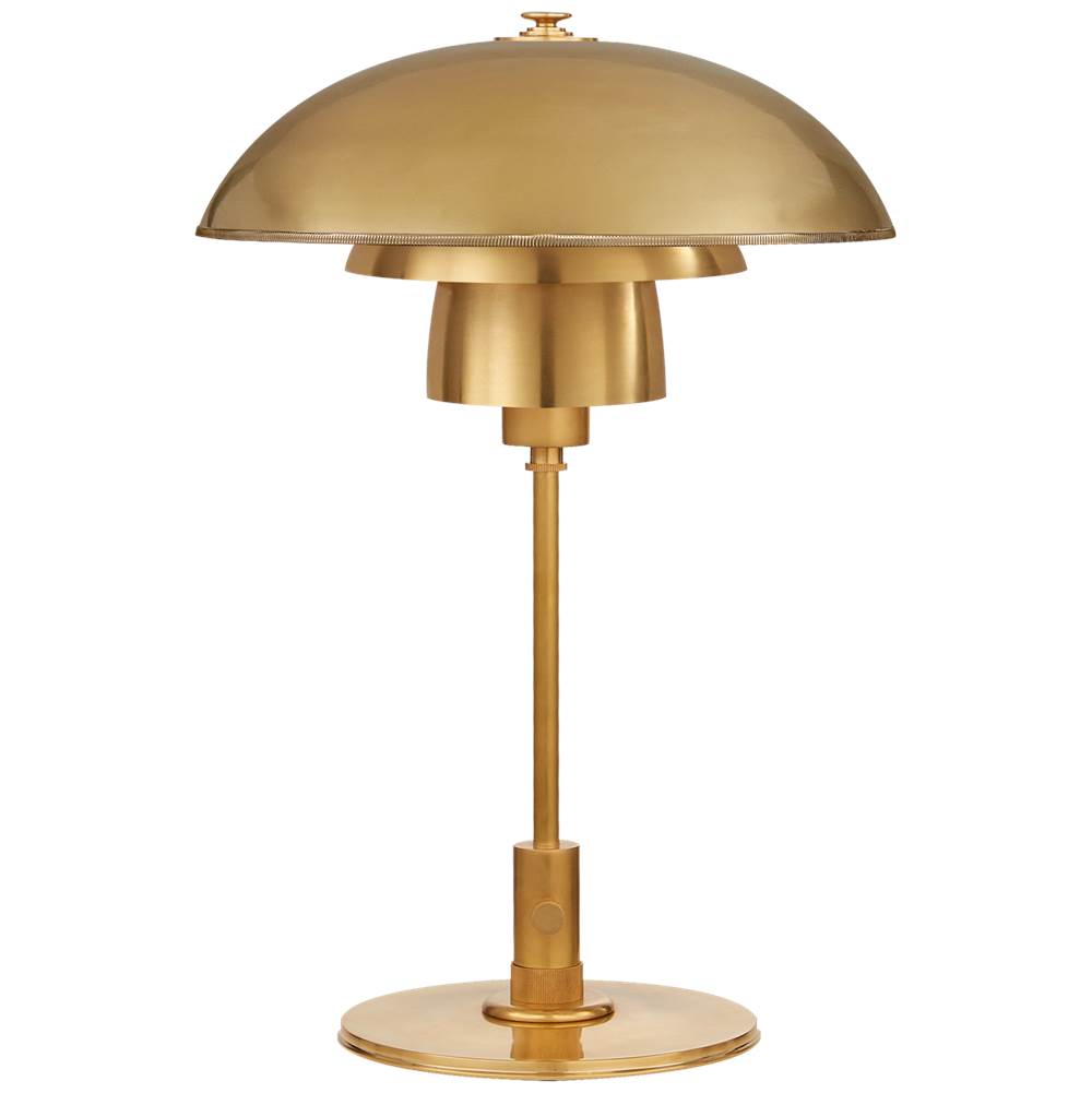 Visual Comfort Signature Collection Whitman Desk Lamp in Hand-Rubbed Antique Brass with Hand-Rubbed Antique Brass Shade