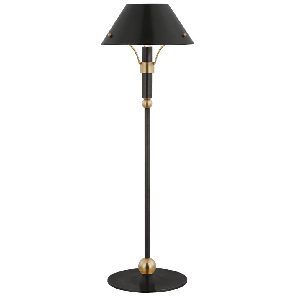 Visual Comfort Signature Collection Turlington Medium Table Lamp in Bronze and Hand-Rubbed Antique Brass with Bronze Shade