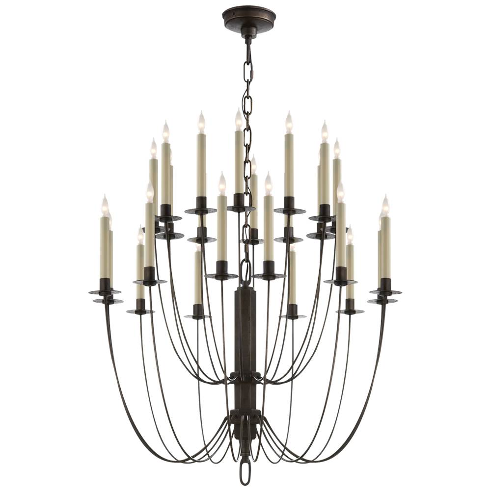 Visual Comfort Signature Collection Erika Two-Tier Chandelier in Aged Iron