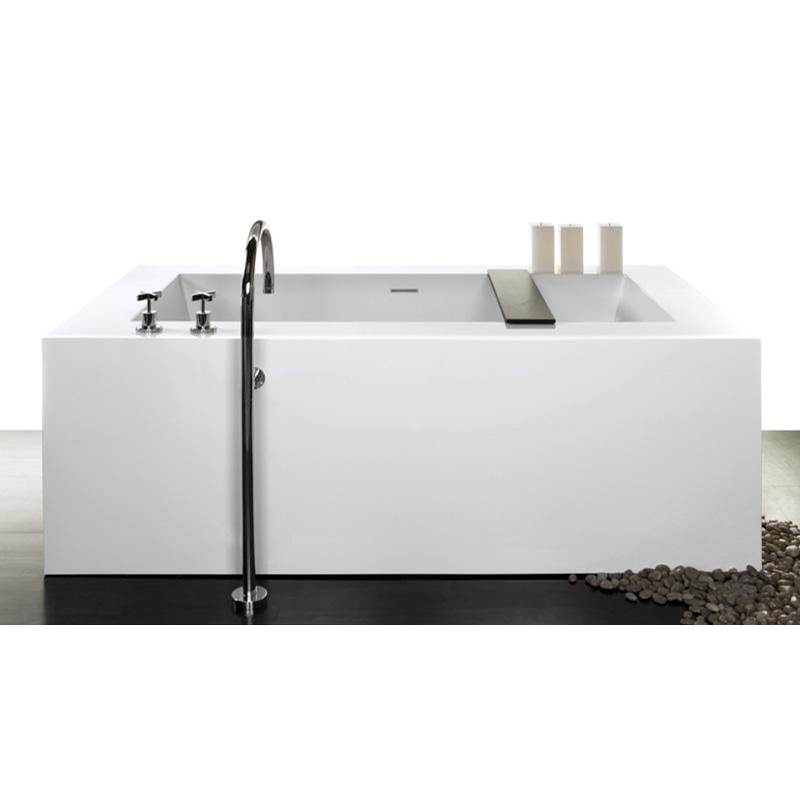 WETSTYLE Cube Bath 72 X 40 X 24 - 2 Walls - Built In Mb O/F & Drain - Copper Con - White True High Gloss