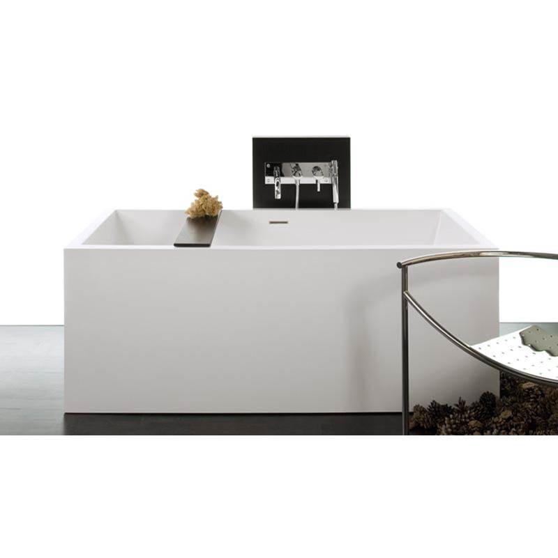 WETSTYLE Cube Bath 62 X 30 X 24 - 2 Walls - Built In Nt O/F & Bn Drain - Copper Con - White True High Gloss