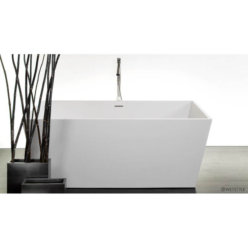 WETSTYLE Cube Bath 60 X 30 X 22.5 - Fs - Built In Bn O/F & Drain - White Matte