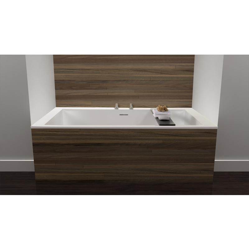 WETSTYLE Cube Bath 60 X 30 X 24 - 1 Wall - Built In Nt O/F & Mb Drain - White True High Gloss