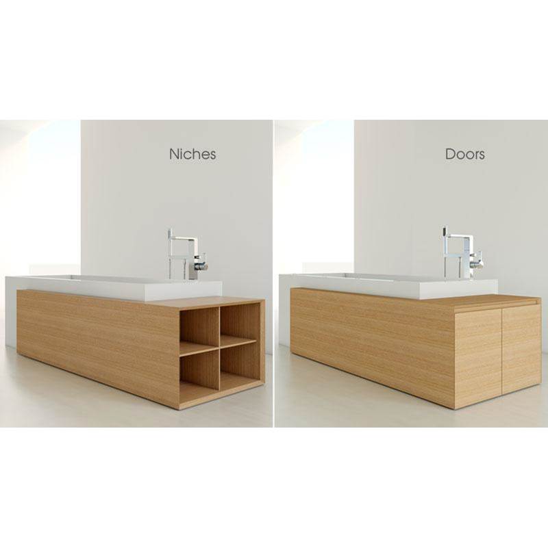 WETSTYLE Furniture ''M'' -  Storage Cube Bath With 2 Doors - Left  - Walnut Natural No Calico