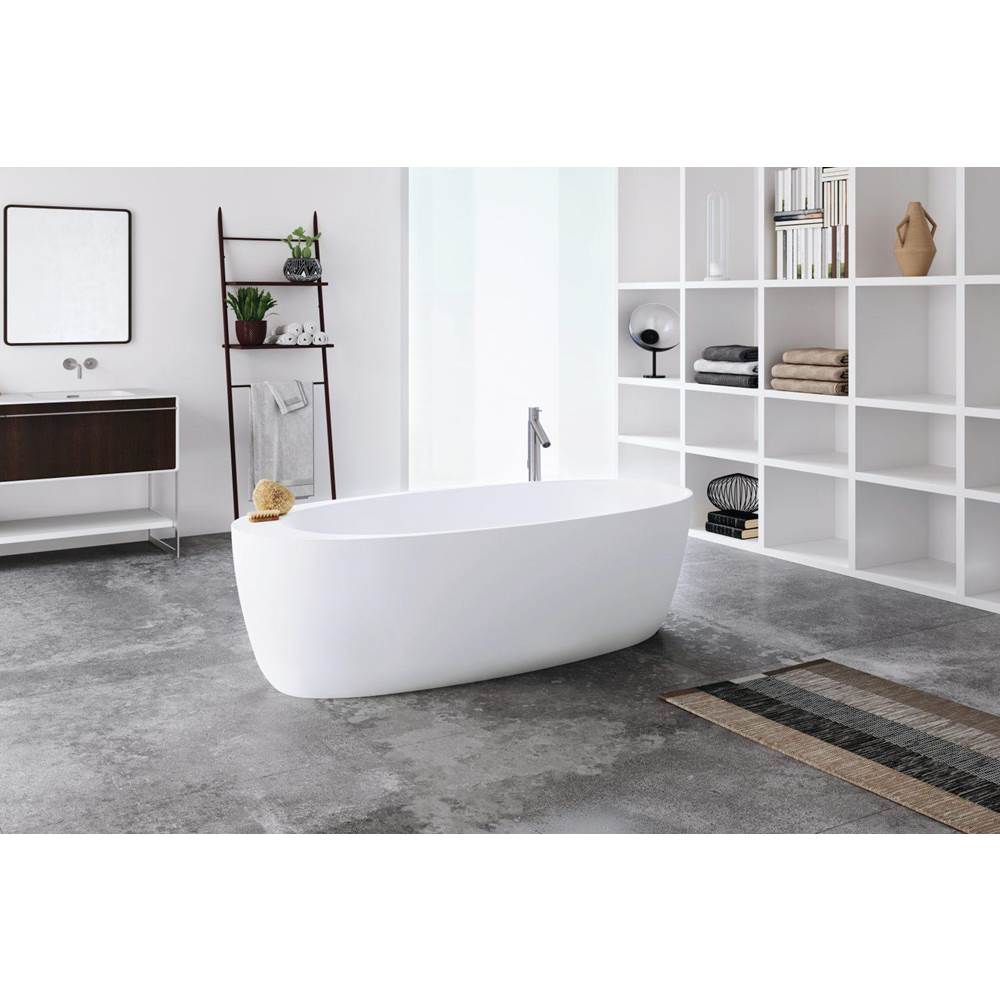 WETSTYLE Mood Bathtub -70 X 32 X 23 - Fs - Built In Nt O/F & Sb Drain - Copper Conn - White True High Gloss