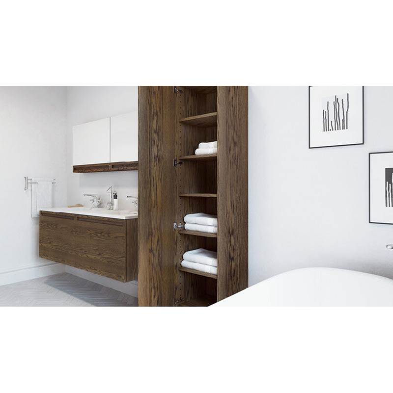 WETSTYLE Furniture Element Rafine - Linen Cabinet 16 X 66 - Oak Charcoal Plank Effect
