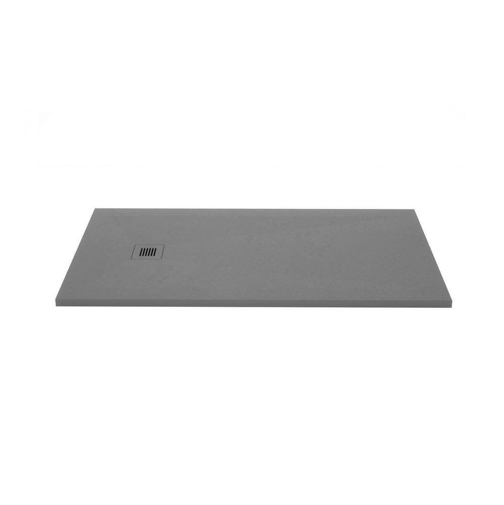WETSTYLE Shower Base - Feel - 60 X 32 - End Drain - Grey Concrete - 2 Cuts