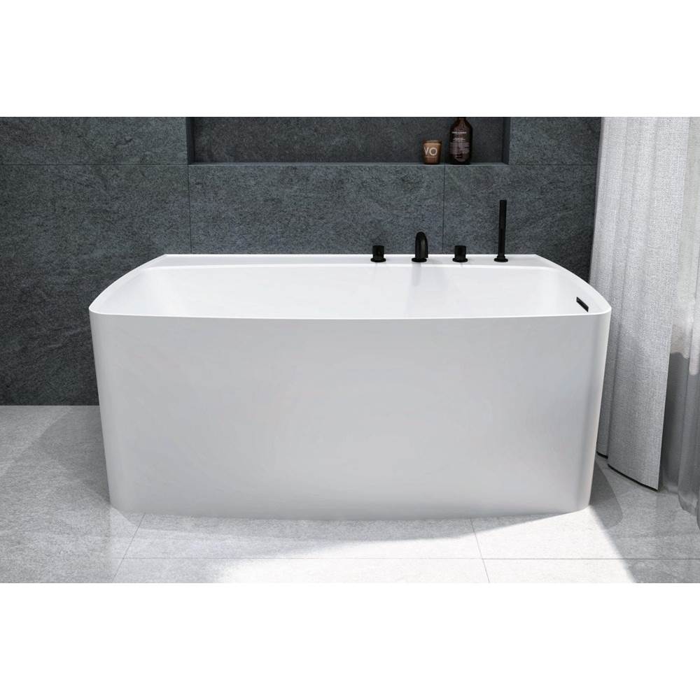 WETSTYLE Lab Bath - 59.5 X 31.5 X 24 - Fs - Built In Sb O/F & Drain - White True High Gloss
