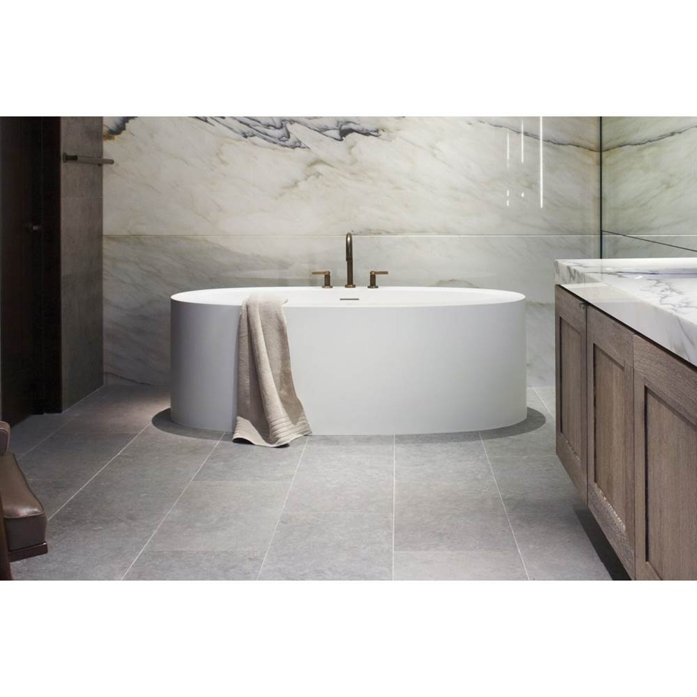 WETSTYLE Ove Bath 72 X 36 X 24 - Fs - Built In Nt O/F & Wh Drain - Copper Conn - White True High Gloss